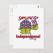 亀のシェルブー独立記念日！ ポストカード (正面/裏面)