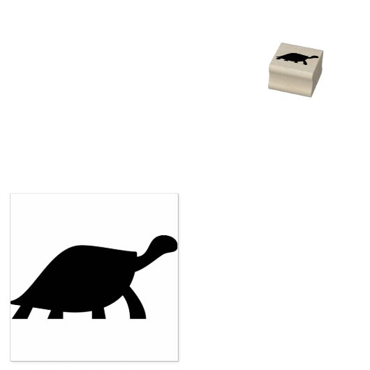 亀のシルエットアートスタンプ ラバースタンプ (押印)