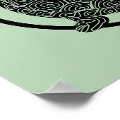 亀のスケッチ – 野生動物サークルシリーズ(緑) ポスター (角)