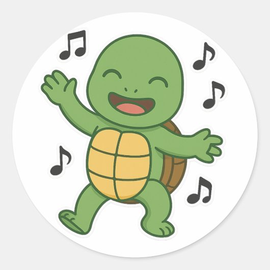 亀のダンス  ラウンドシール (正面)