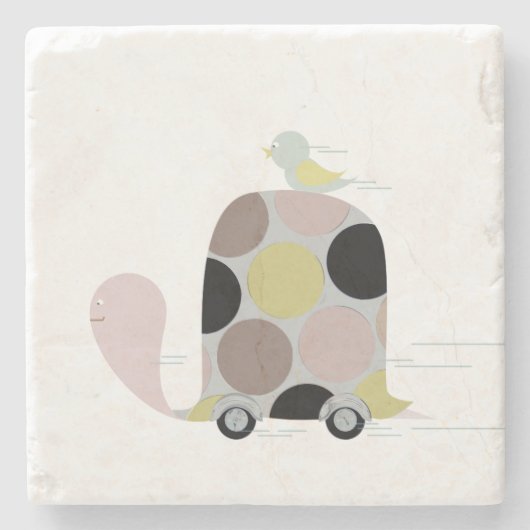 亀のツイッターユーザー ストーンコースター (正面)