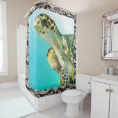 亀のビーチシャワーカーテン シャワーカーテン (インサイチュ)