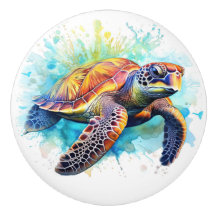 亀のビーチ航海の引き出しノブ