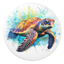 亀のビーチ航海の引き出しノブ セラミックノブ