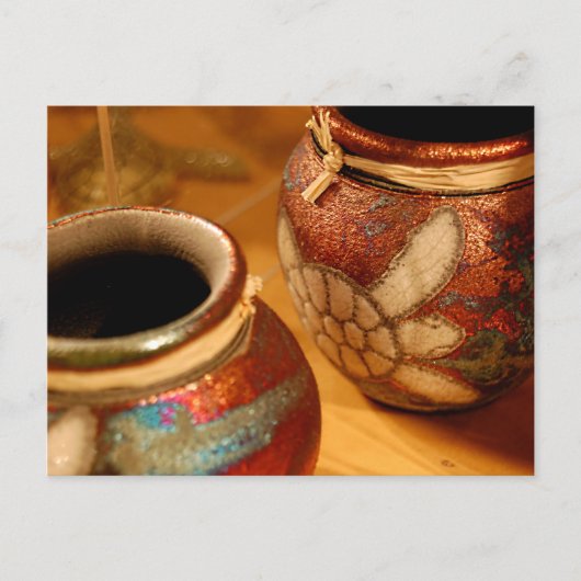 『亀のポット』はがき ポストカード (正面)