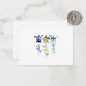 亀のライブラブ笑い ノートカード (正面/裏面インサイチュ)