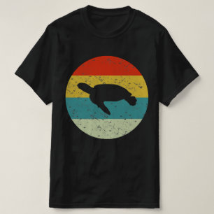 亀のレトロなヴィンテージシルエット70年代 Tシャツ