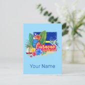 亀のヴィンテージカリブのとキュラカオのレトロ島 シーズンポストカード (スタンド正面)