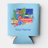 亀のヴィンテージカリブのとキュラカオのレトロ島 缶クーラー (正面)