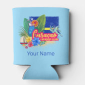 亀のヴィンテージカリブのとキュラカオのレトロ島 缶クーラー (裏面)