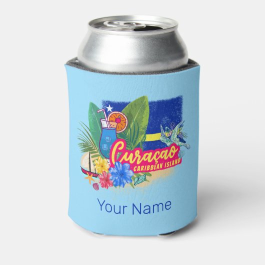 亀のヴィンテージカリブのとキュラカオのレトロ島 缶クーラー (缶裏面)