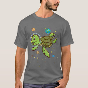 亀の動物ローのための亀の宇宙飛行士の亀の恋人 Tシャツ