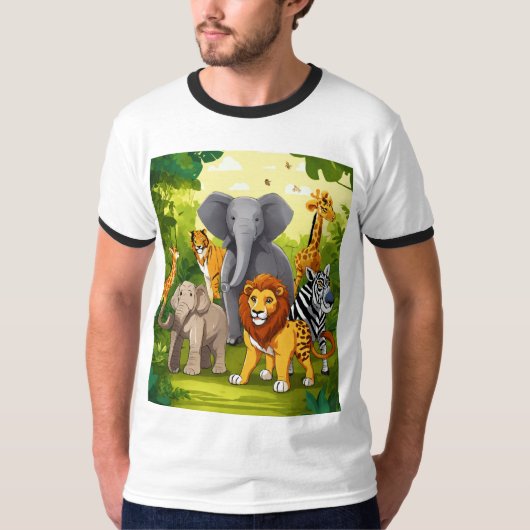 亀の勝利:ジャングルお祝いTシャツ Tシャツ (正面)