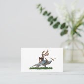 亀の名刺に乗る男の子の妖精 名刺 (スタンド正面)