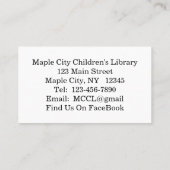 亀の名刺に乗る男の子の妖精 名刺 (裏面)