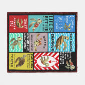 亀の命は亀の命 フリースブランケット (正面(横))