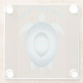 亀の引用文に時間を取やる気を起こさせるる ガラスコースター (裏面)