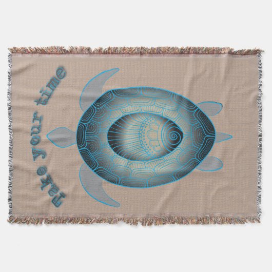 亀の引用文に時間を取やる気を起こさせるる スローブランケット (正面)