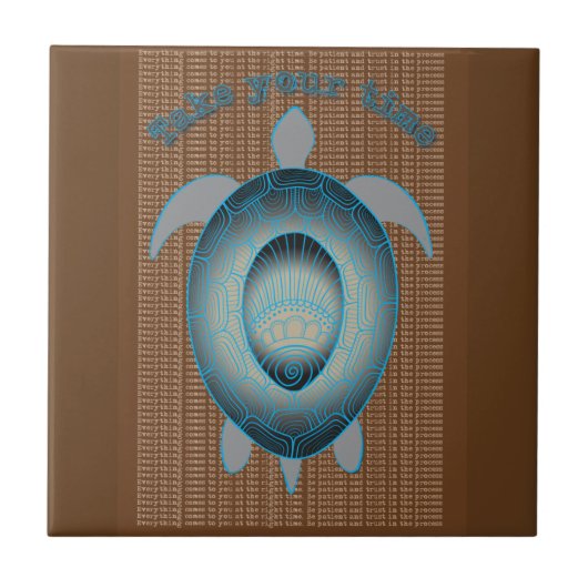 亀の引用文に時間を取やる気を起こさせるる タイル (正面)