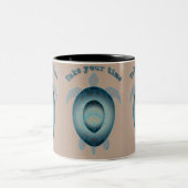 亀の引用文に時間を取やる気を起こさせるる ツートーンマグカップ (中央)