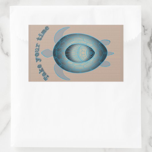 亀の引用文に時間を取やる気を起こさせるる 長方形シール (バッグ)