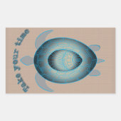 亀の引用文に時間を取やる気を起こさせるる 長方形シール (正面)