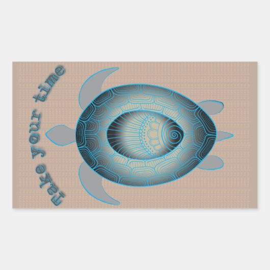 亀の引用文に時間を取やる気を起こさせるる 長方形シール (正面)