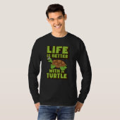 亀の恋人の贈り物で人生が良い Tシャツ (正面フル)
