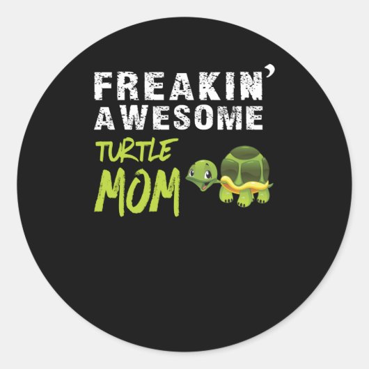 亀の恋人 カートルマ素晴らしマ| Freaking' Turtle Mom ラウンドシール (正面)