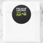 亀の恋人 カートルマ素晴らしマ| Freaking' Turtle Mom ラウンドシール (バッグ)