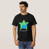 亀の恋人 救| The Turtle Planet Tシャツ (正面フル)