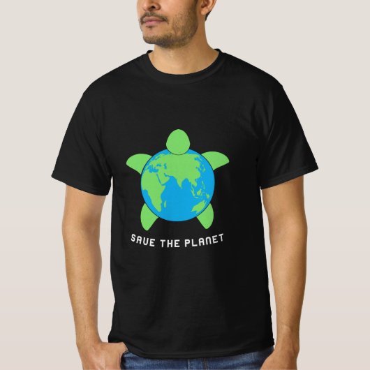 亀の恋人 救| The Turtle Planet Tシャツ (正面)