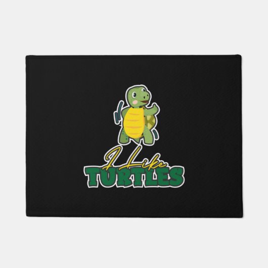 亀の恋人 | I Like Turtle ドアマット (正面)