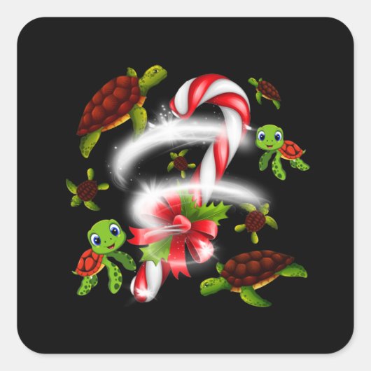 亀の恋人 | Just A Girl Loves Turtle スクエアシール (正面)