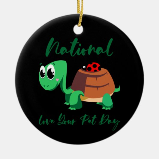 亀の恋人 National Love Your Turtle セラミックオーナメント (正面)