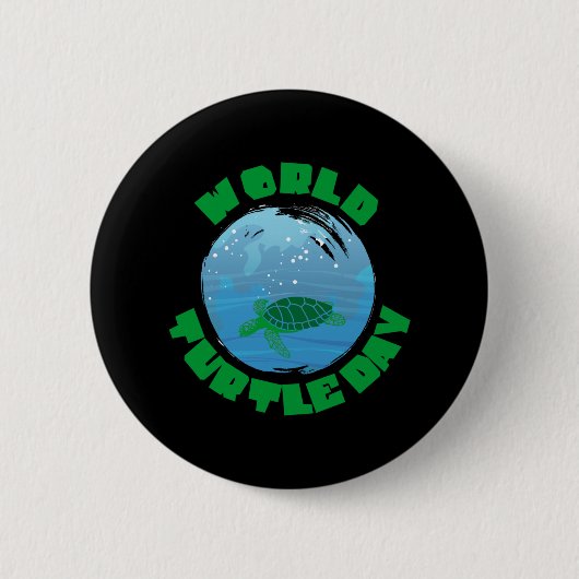 亀の恋人 | World Turtle Day 缶バッジ (正面)