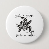 亀の救毛を抜く 缶バッジ (正面)