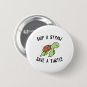 亀の救藁を抜いて亀を救見せる 缶バッジ (正面&裏面)