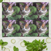 亀の毛のリラ:美しい猫 キッチンタオル (折り畳み)