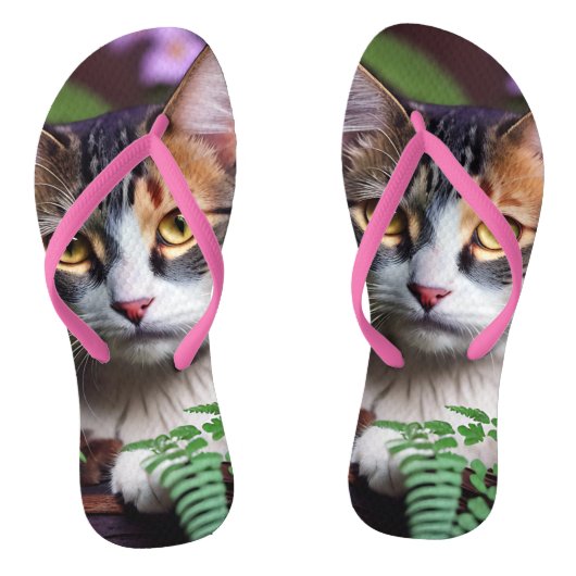 亀の毛のリラ：美しい猫 ビーチサンダル (ソール)