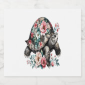 亀の甲羅を使ったフローラ洗い流し。 スパークリングワインラベル (シングルラベル)