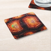 亀の甲 スクエアペーパーコースター (アングル)