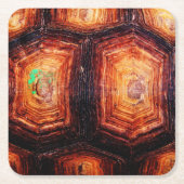 亀の甲 スクエアペーパーコースター (正面)