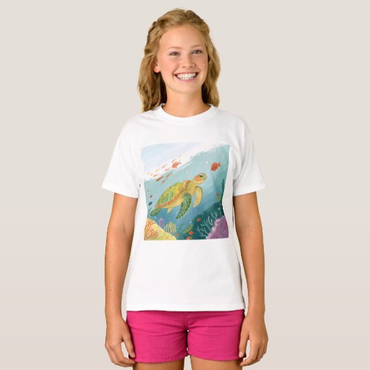 亀の絵 Tシャツ (正面フル)