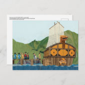 亀の船が出来上がった ポストカード (正面/裏面)