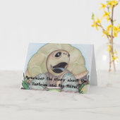 亀の誕生日カード カード (黄色い花)