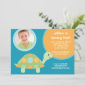 亀の誕生日パーティーの招待 招待状 (スタンド正面)