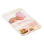 亀の赤ん坊の女の子の誕生発表 マグネット (右側)