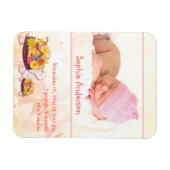 亀の赤ん坊の女の子の誕生発表 マグネット (横)