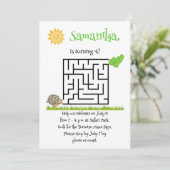 亀の迷路パズル誕生日招待状 子供へ 招待状 (スタンド正面)